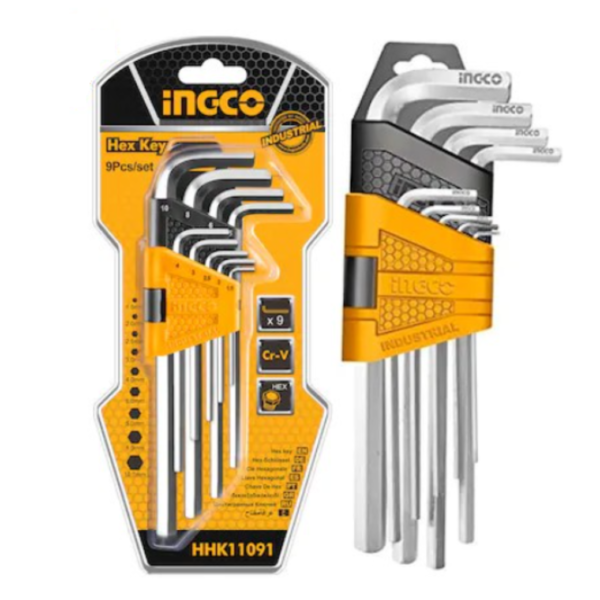 INGCO ประแจแอลหกเหลี่ยม 9ชิ้น HHK11091