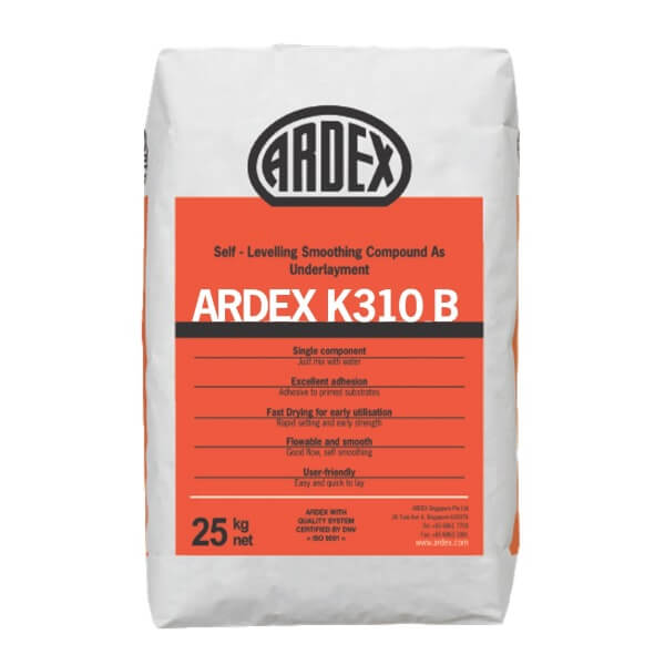 ARDEX ปูนปรับระดับและปรับพื้นเรียบชนิดทำความหนา K310-B 25กก