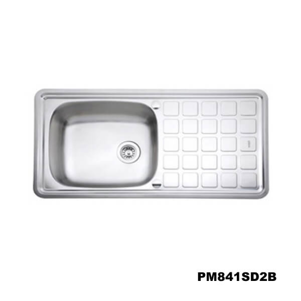 อ่างซิงค์1หลุม(เจาะ2รูก๊อก)สะดือB ที่พักจาน PM841SD2B