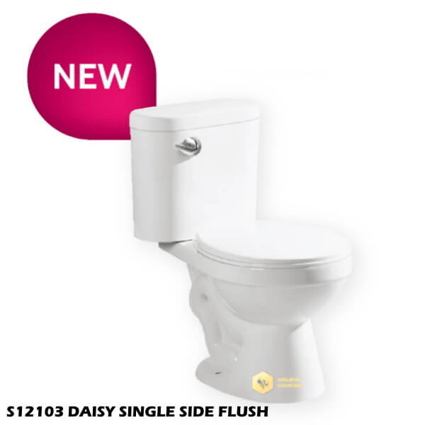 สุขภัณฑ์สองชิ้น DAISY SINGLE SIDE FLUSH 6L สีขาว