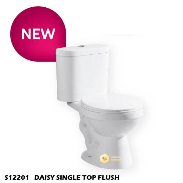 สุขภัณฑ์สองชิ้น DAISY SINGLE TOP FLUSH 6L สีขาว