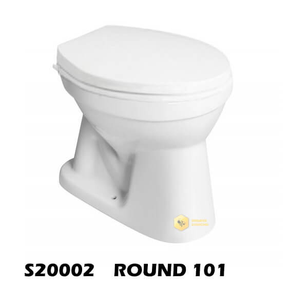 สุขภัณฑ์นั่งราบราดน้ำ PF ROUND 101 SOSUCO