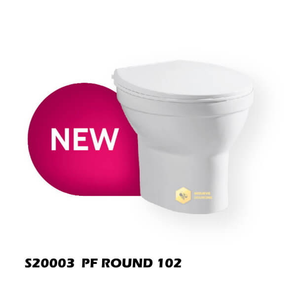 สุขภัณฑ์นั่งราบราดน้ำ PF ROUND 102 SOSUCO