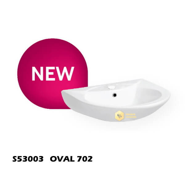 อ่างล้างหน้าแขวนผนังทรงรี 702 S53003