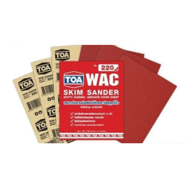 TOA SKIM SANDER (Putty Sander) กระดาษทรายขัดสกิมโค้ท