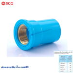 ต่อตรงเกลียวในทองเหลือง ตราช้าง