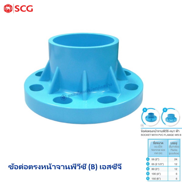 ข้อต่อตรงหน้าจานพีวีซี B ตราช้าง