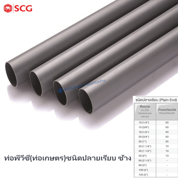 ท่อพีวีซี-ท่อเกษตร ชนิดปลายเรียบ ช้าง