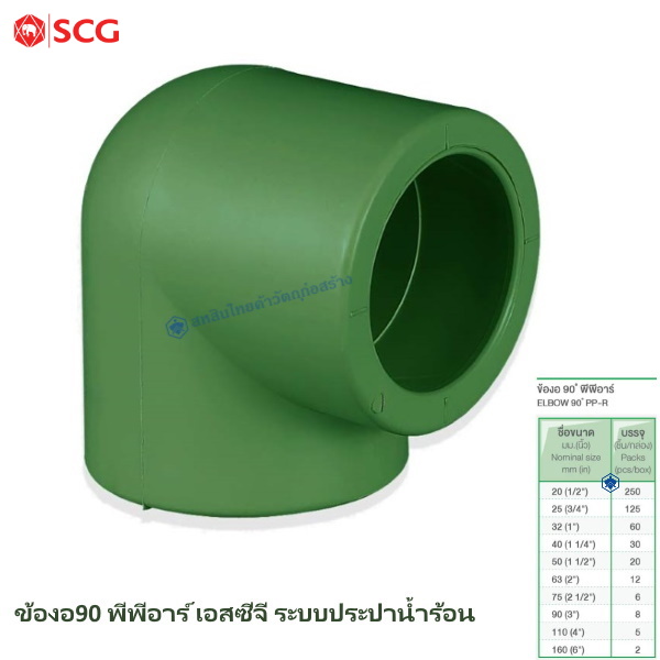 ข้อต่อข้องอ 90 พีพีอาร์ ช้าง-น้ำร้อน