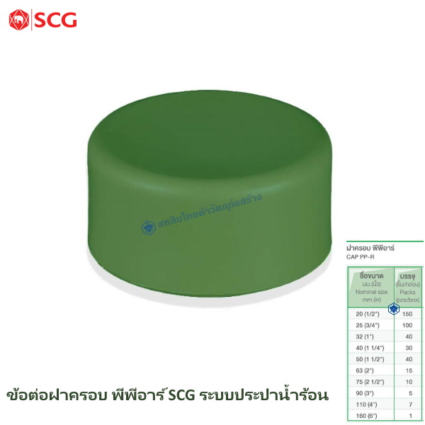 ข้อต่อฝาครอบ พีพีอาร์-น้ำร้อน