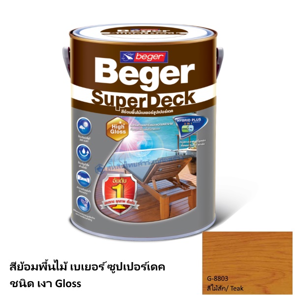 เบเยอร์ ซูปเปอร์เดค สีย้อมพื้นไม้ เงา G-8803 สีไม้สัก