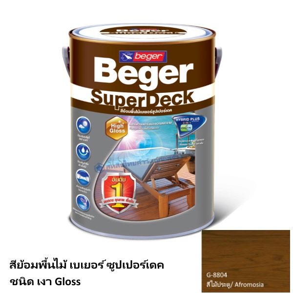 เบเยอร์ ซูปเปอร์เดค สีย้อมพื้นไม้ เงา G-8804 สีไม้ประดู