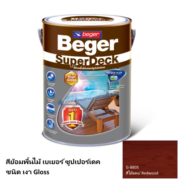 เบเยอร์ ซูปเปอร์เดค สีย้อมพื้นไม้ เงา G-8805 สีไม้แดง