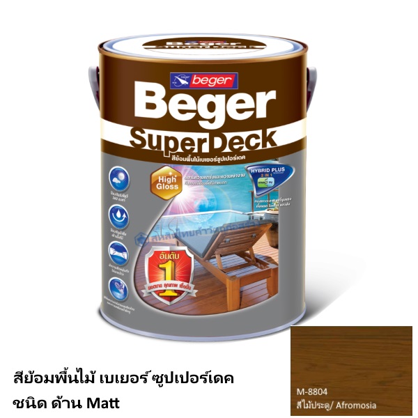 เบเยอร์ ซูปเปอร์เดค สีย้อมพื้นไม้ ด้าน M-8804 สีไม้ประดู
