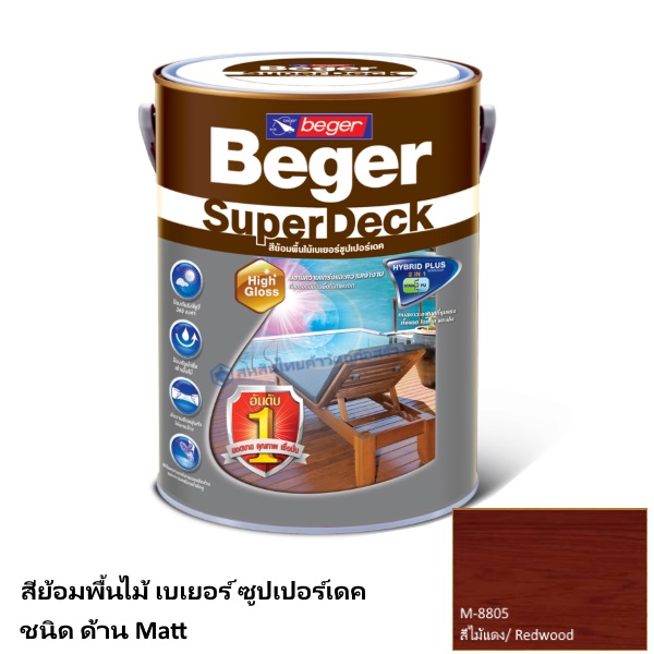 เบเยอร์ ซูปเปอร์เดค สีย้อมพื้นไม้ ด้าน M-8805 สีไม้แดง