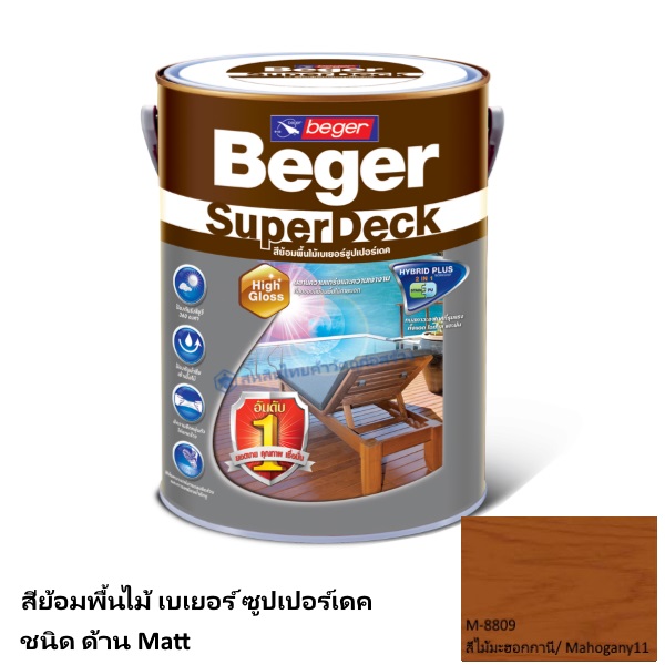เบเยอร์ ซูปเปอร์เดค สีย้อมพื้นไม้ ด้าน M-8809 สีไม้มะฮอกกานี